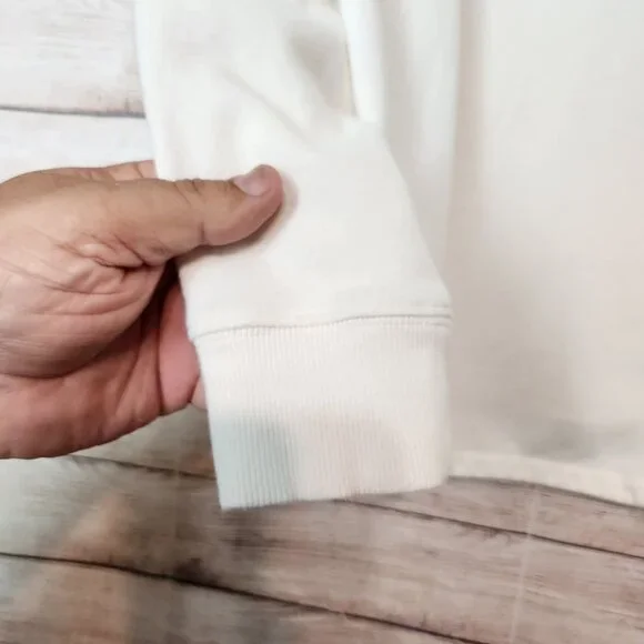 The North Face Half Dome Sweatshirt Hoodie Pullover Size L Ivory Pink Blue Women - Picture 15 of 16